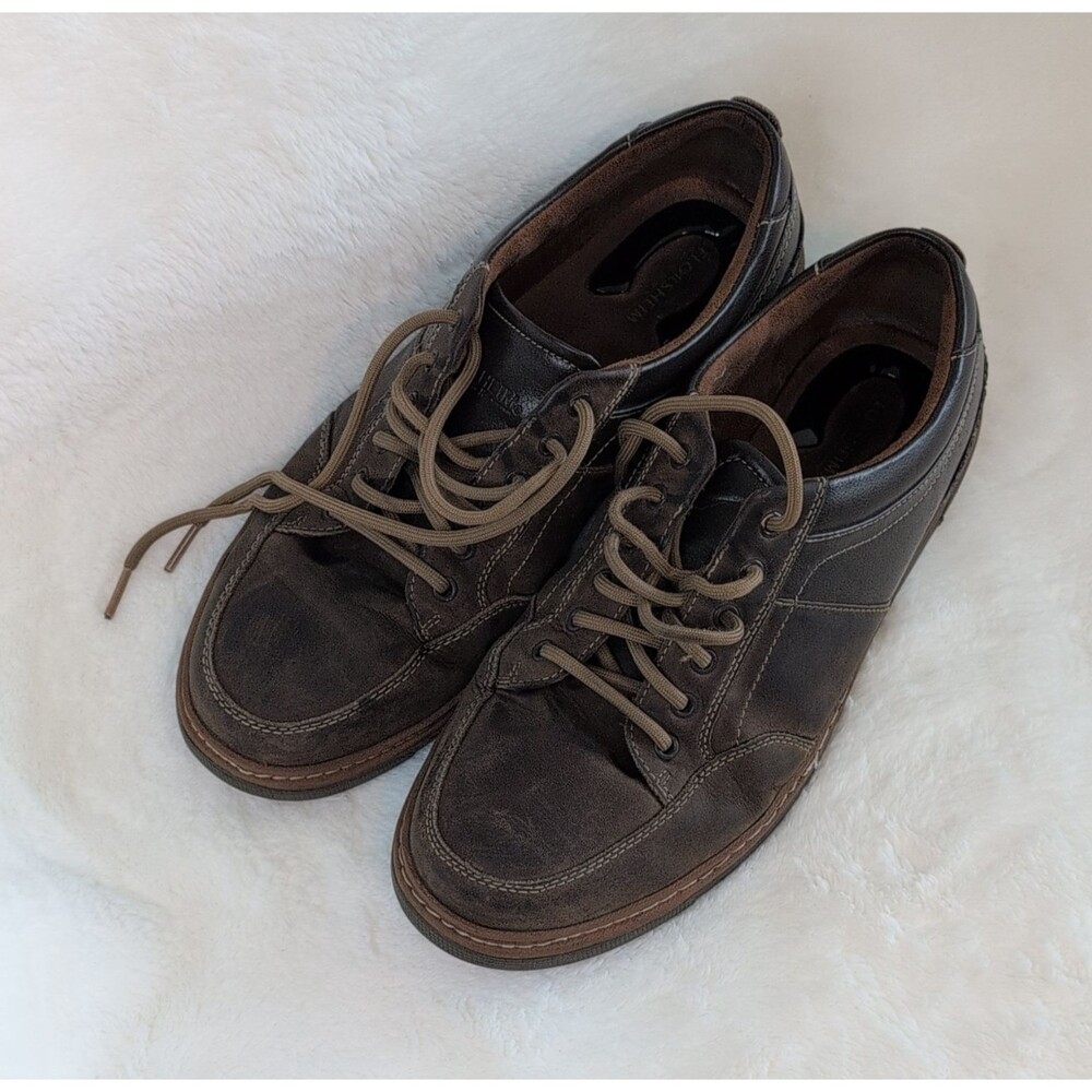 Florsheim Gridley Work Oxford Sneaker 11 D Steel Toe Brown Leather Slip Resistan